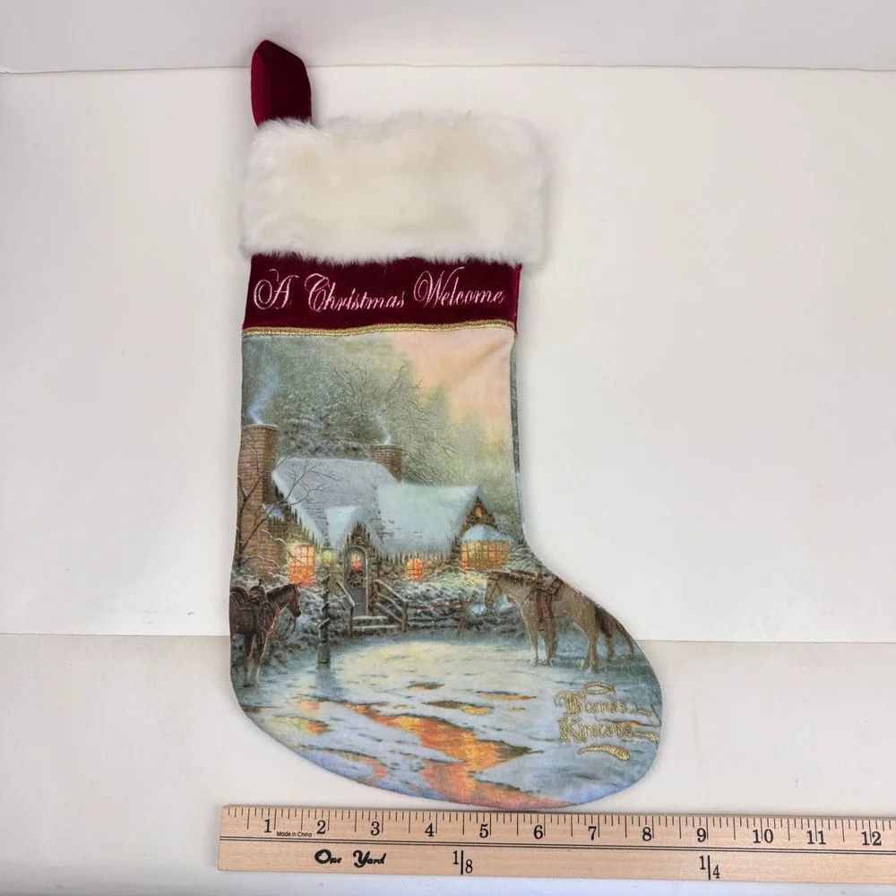 Vtg 2005 Thomas Kinkade Limited Treasures A Christmas Welcome Stocking Snow
